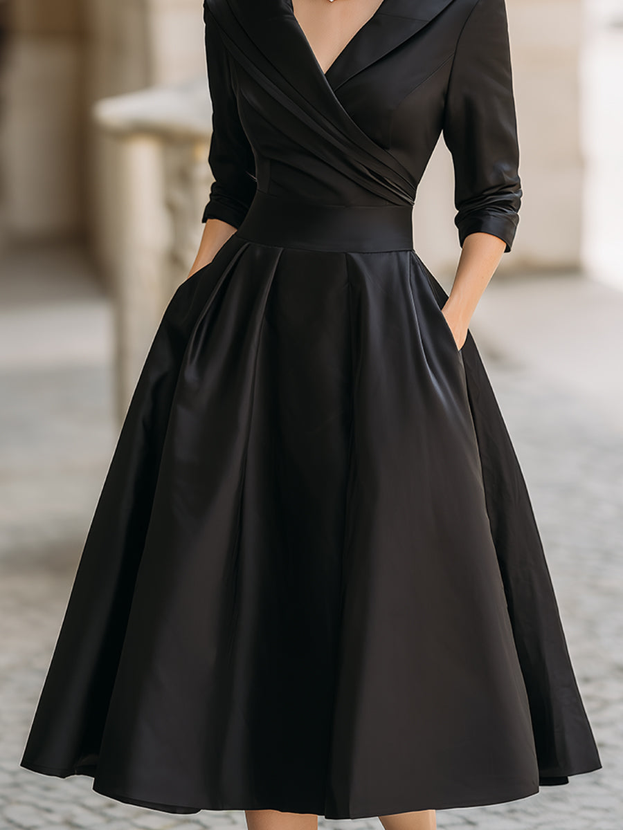 Lina – Abito Midi Elegante in Raso