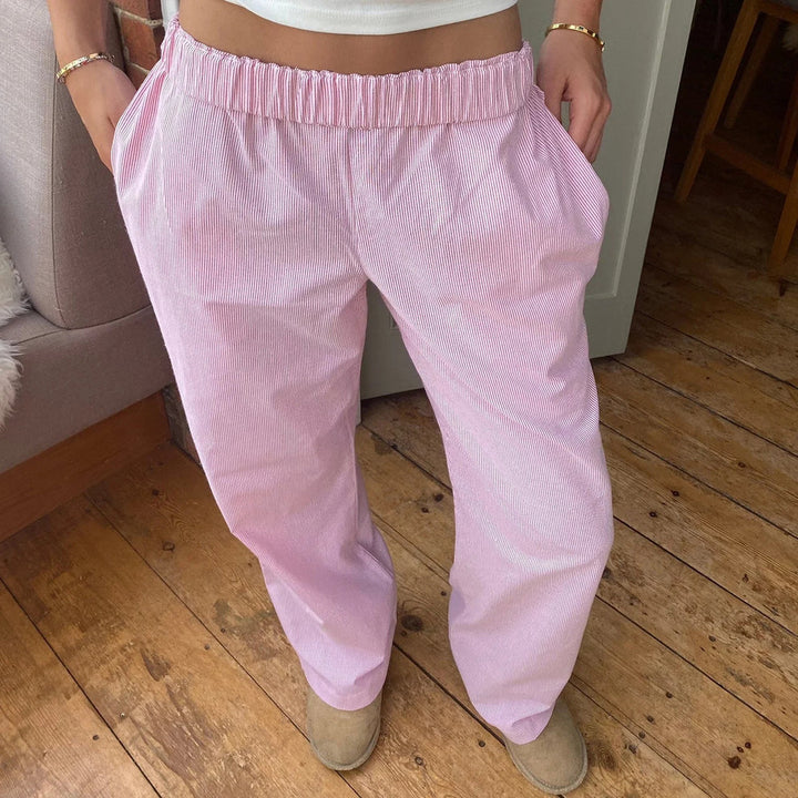 Elis – Pantaloni Donna Gamba Larga a Vita Alta