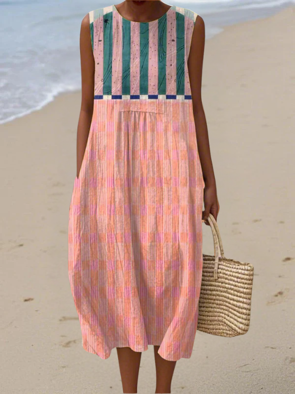Lily | Abito Midi Pastello a Righe