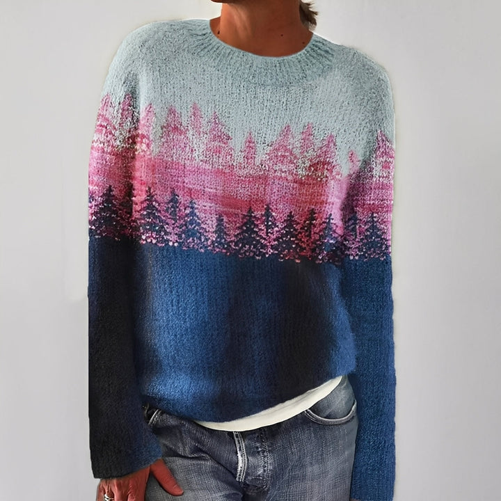Heather - Classico Maglione a Maglia con Motivo per Donne