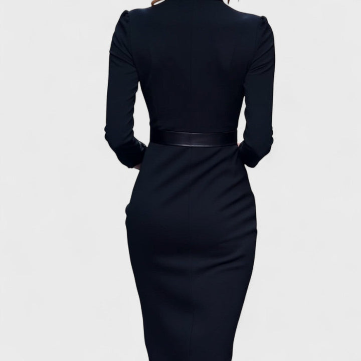 Lunori™ | Mandarin Luxe – Maxi abito con cintura