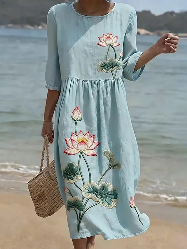 Serena | Abito Vintage Ricamato a Fiori