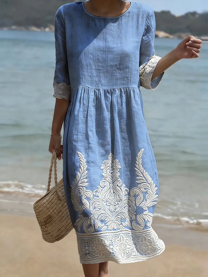 Serena | Abito Vintage Ricamato a Fiori