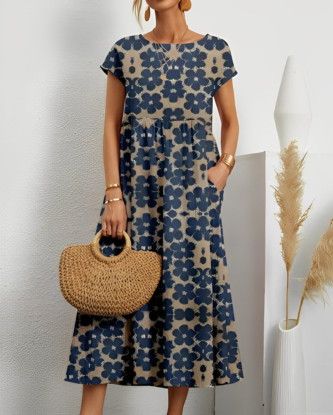 Merla - Abito midi elegante da donna con tasche