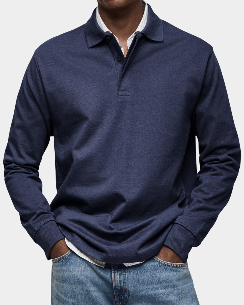 Marco| Polo con maniche lunghe in cotone confortevole