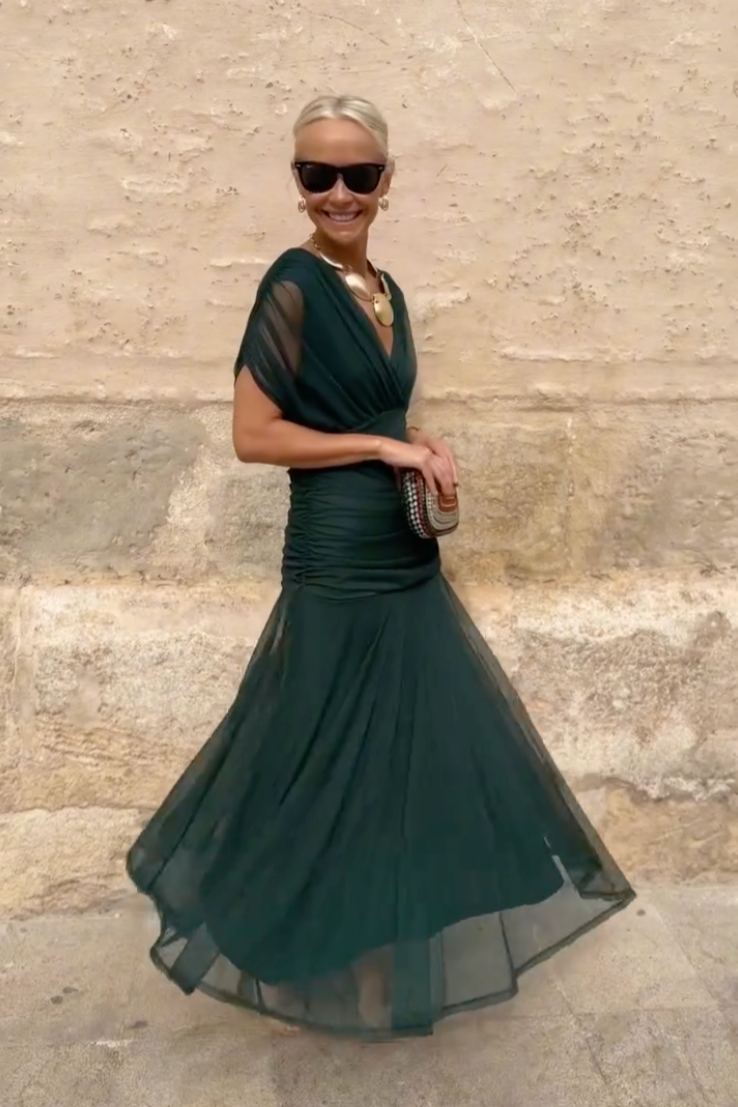 Louise - Abito Lungo Elegante con Scollo a V