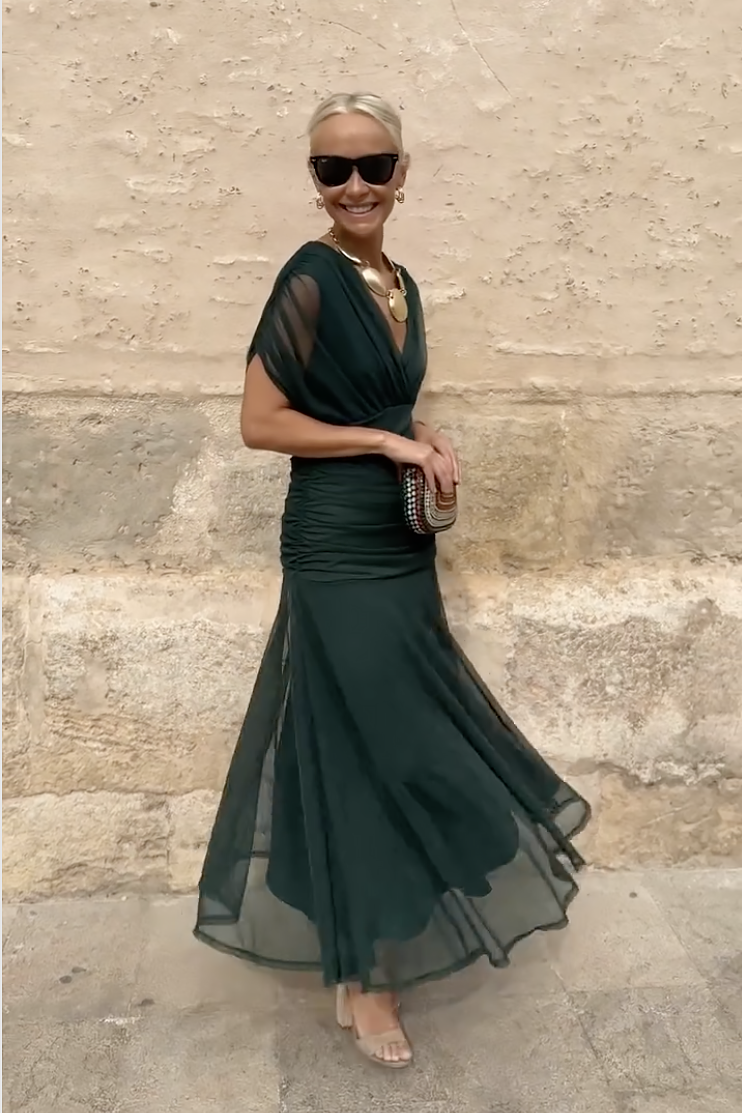 Louise - Abito Lungo Elegante con Scollo a V