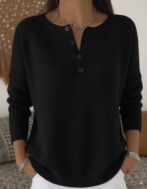 Vera | Maglia Elegante con Scollo a Bottoni