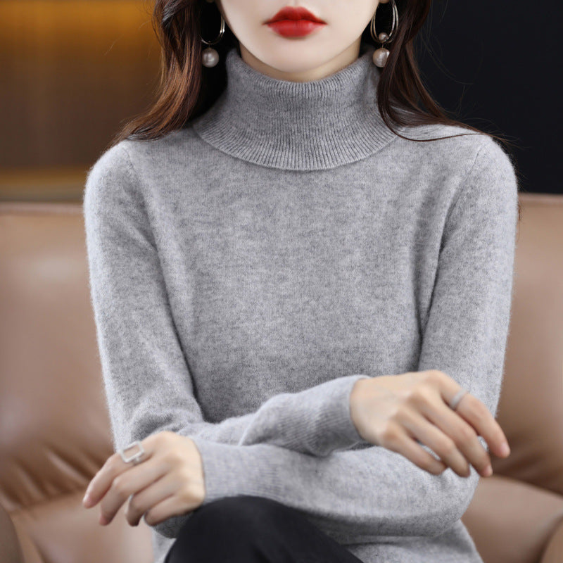 Veronica - Maglione Dolcevita casual con colletto a revers per donne