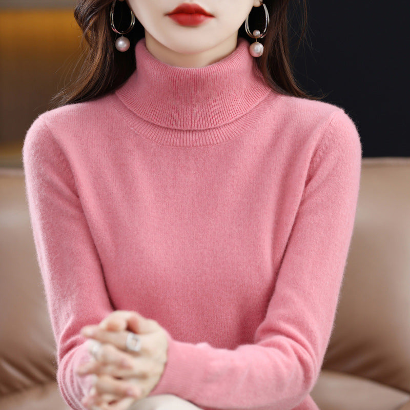 Veronica - Maglione Dolcevita casual con colletto a revers per donne