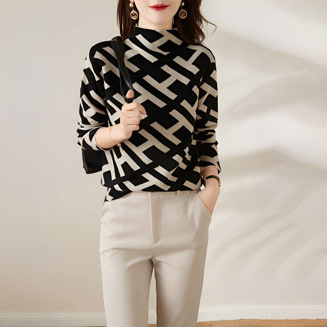 Eleanor - Maglia a maniche lunghe con stampa elegante per donne