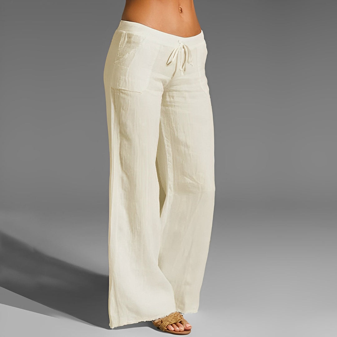 Celestine - Pantaloni in lino elasticizzati da donna