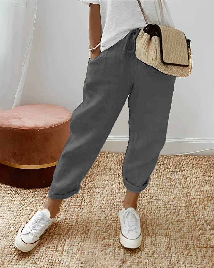 Sherie - Casual, morbidi pantaloni di lino per donne