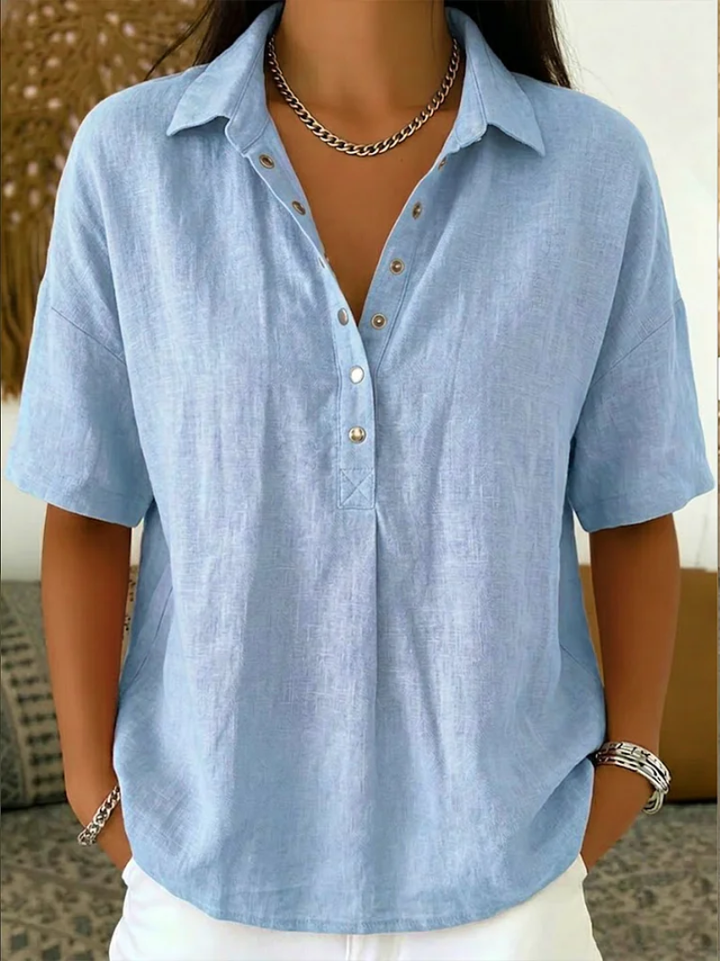 Chiara | Camicia in Cotone con Colletto e Bottoni