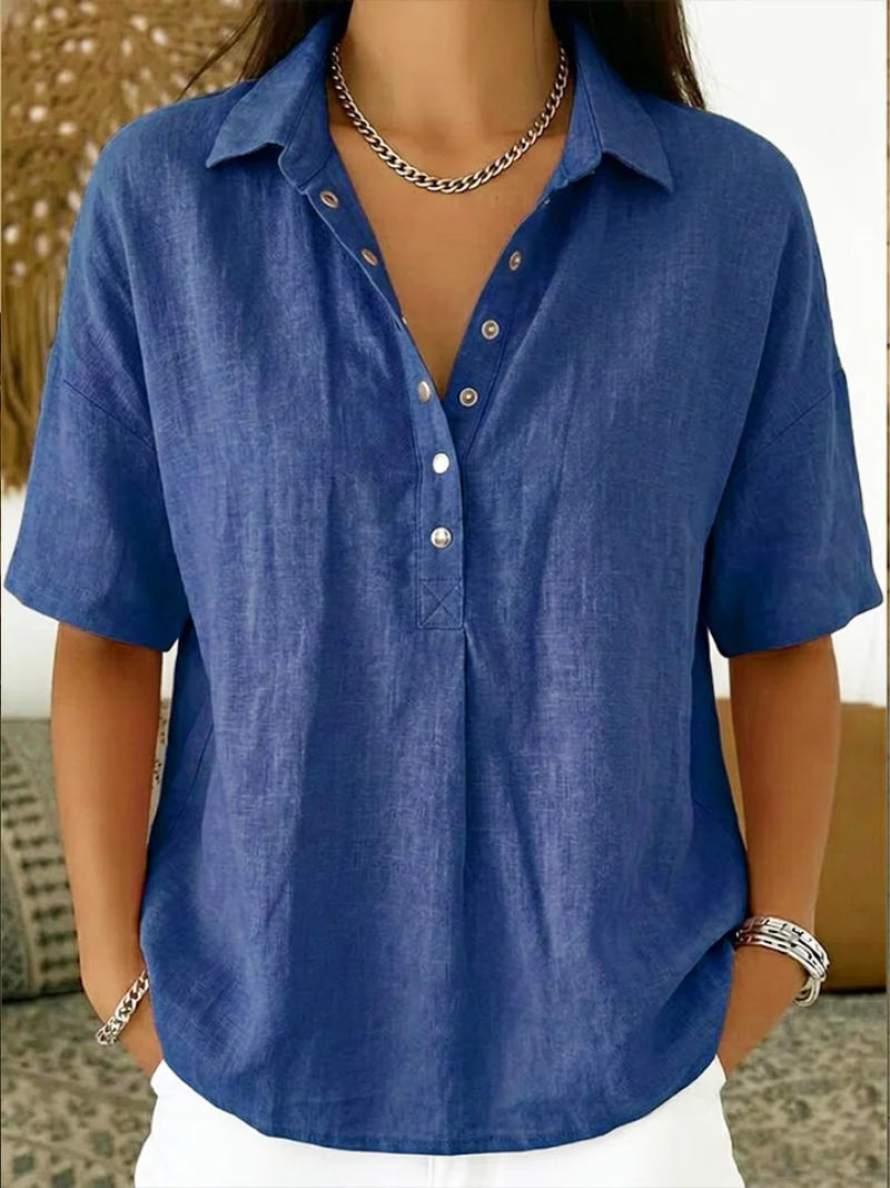 Chiara | Camicia in Cotone con Colletto e Bottoni