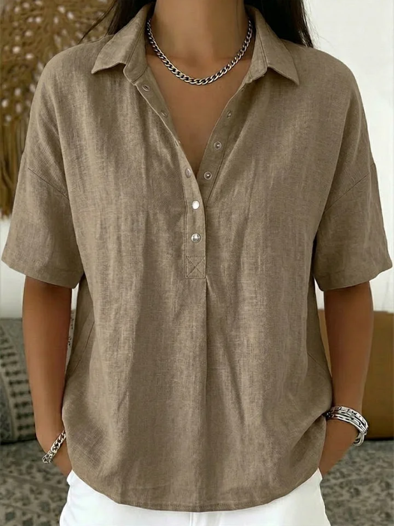 Chiara | Camicia in Cotone con Colletto e Bottoni