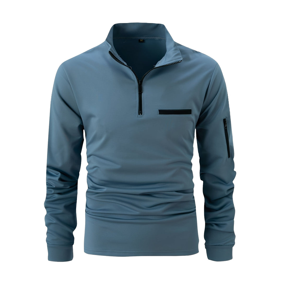 Lucian - Camicia casual con zip e tasca per uomo