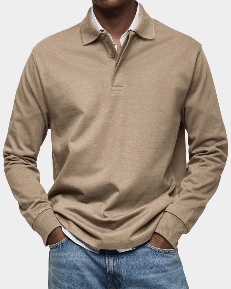 Marco| Polo con maniche lunghe in cotone confortevole