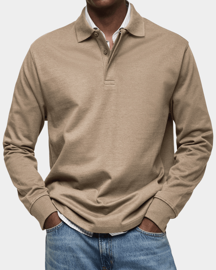 Marco| Polo con maniche lunghe in cotone confortevole