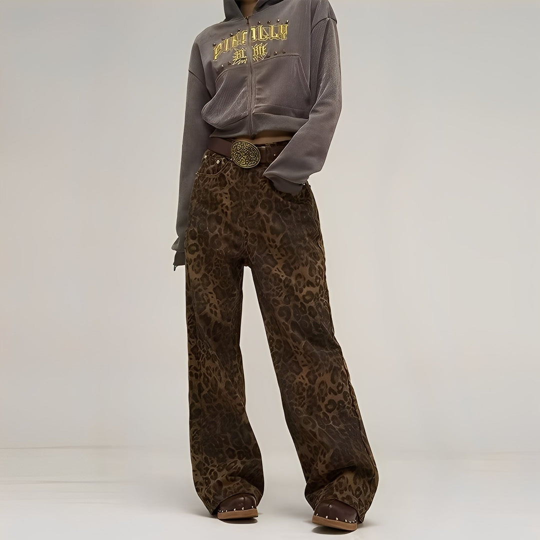 Felecia - Jeans baggy stampate eleganti per donne