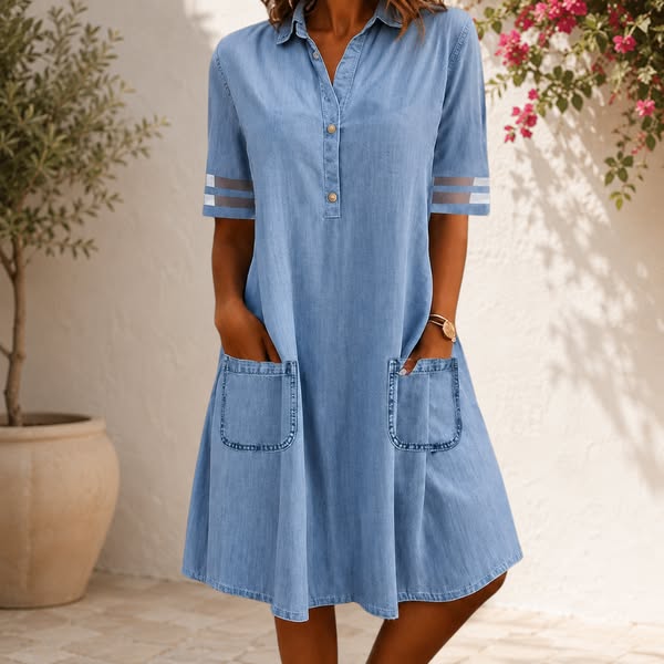 Serena | Abito Chemisier in Denim