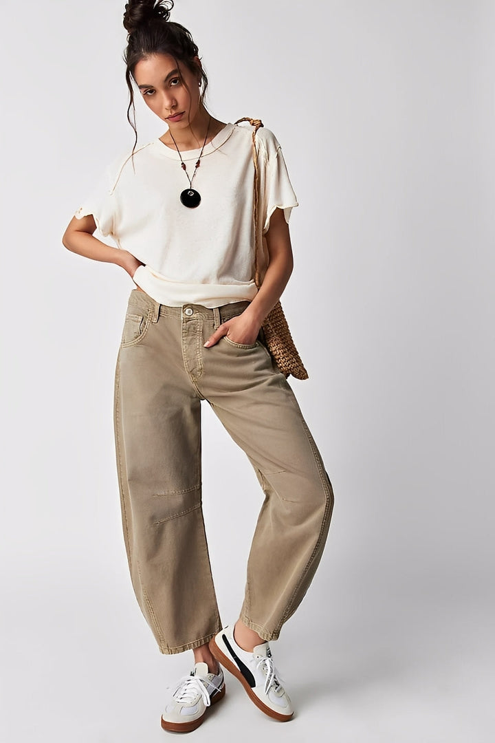 Adrienne - Classiche ampio taglio Barrel-Jeans per donne