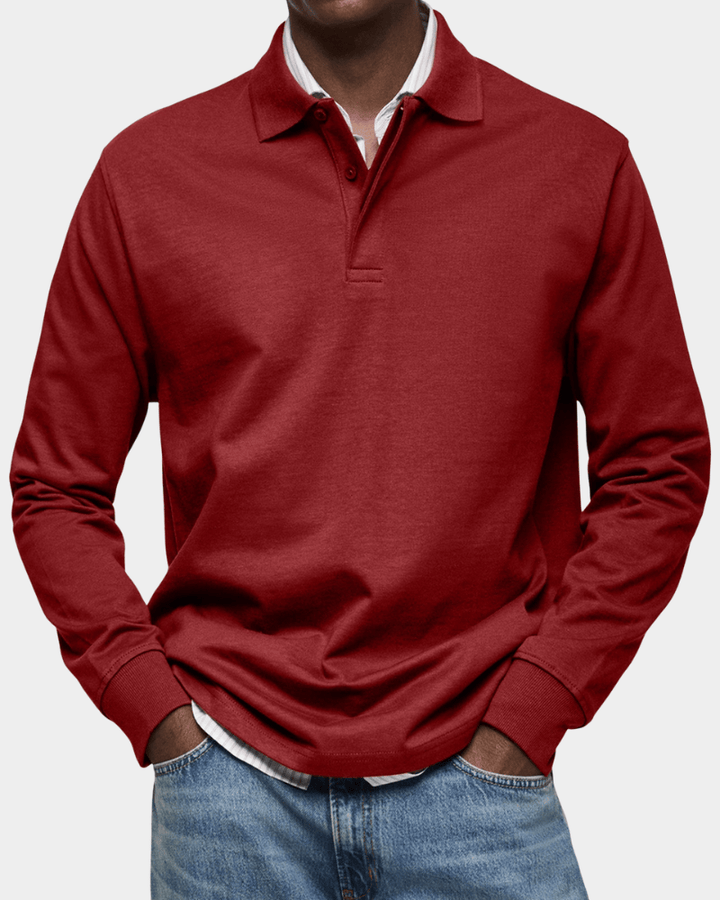 Marco| Polo con maniche lunghe in cotone confortevole