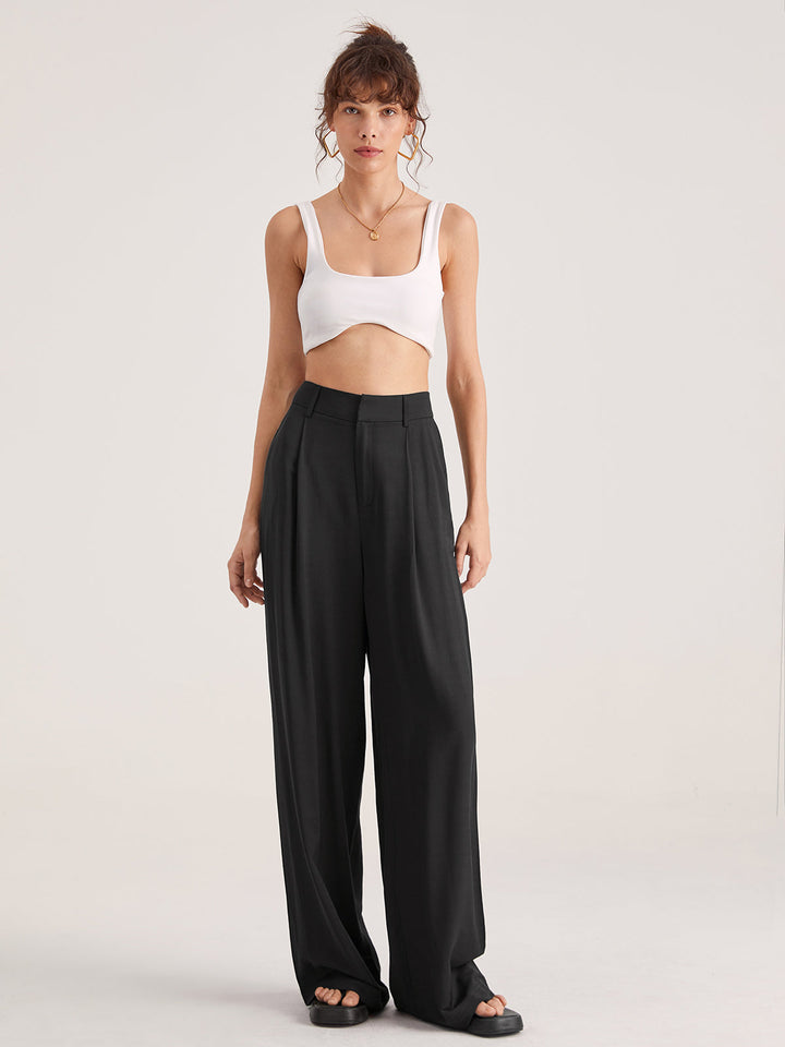 Nadia – Pantaloni a Faldini con Vita Alta
