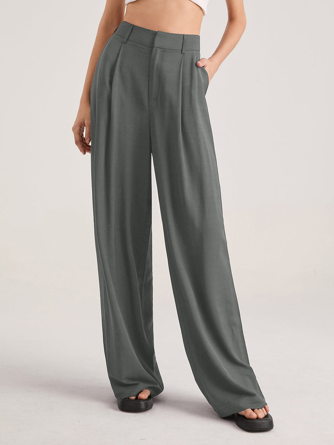 Nadia – Pantaloni a Faldini con Vita Alta
