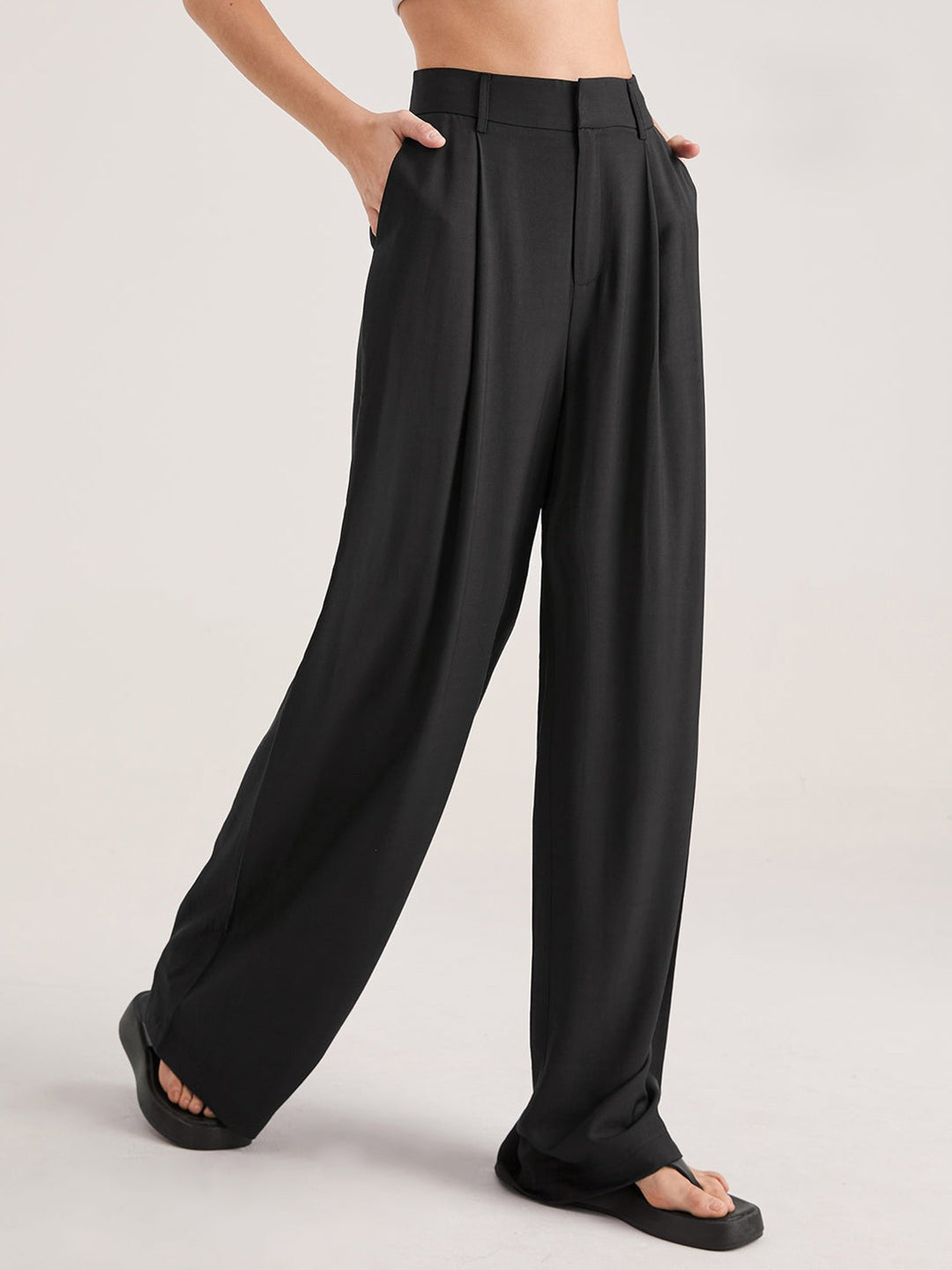 Nadia – Pantaloni a Faldini con Vita Alta