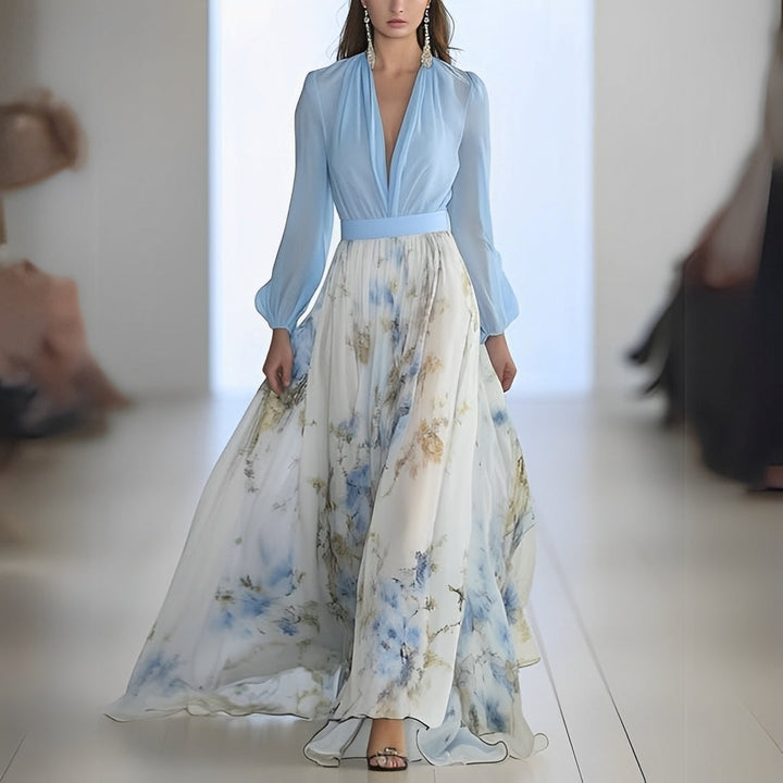 Cherise - Abito lungo alla moda con stampa floreale