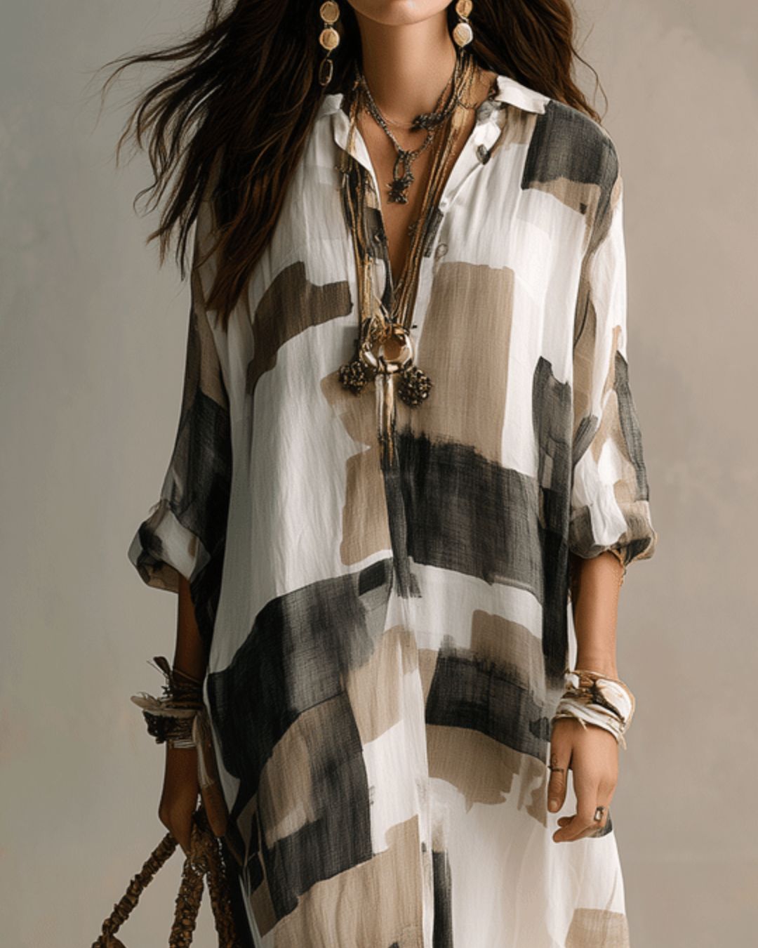 Beatrice | Camicia Lunga Pittorica