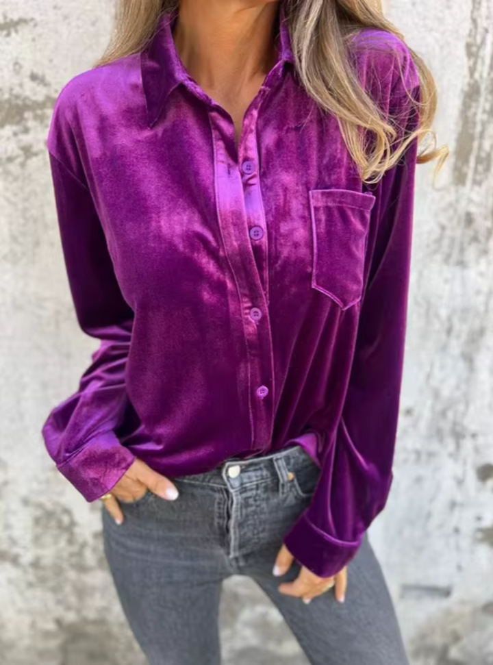 Estelle | Blusa Morbida In Velluto Elegante