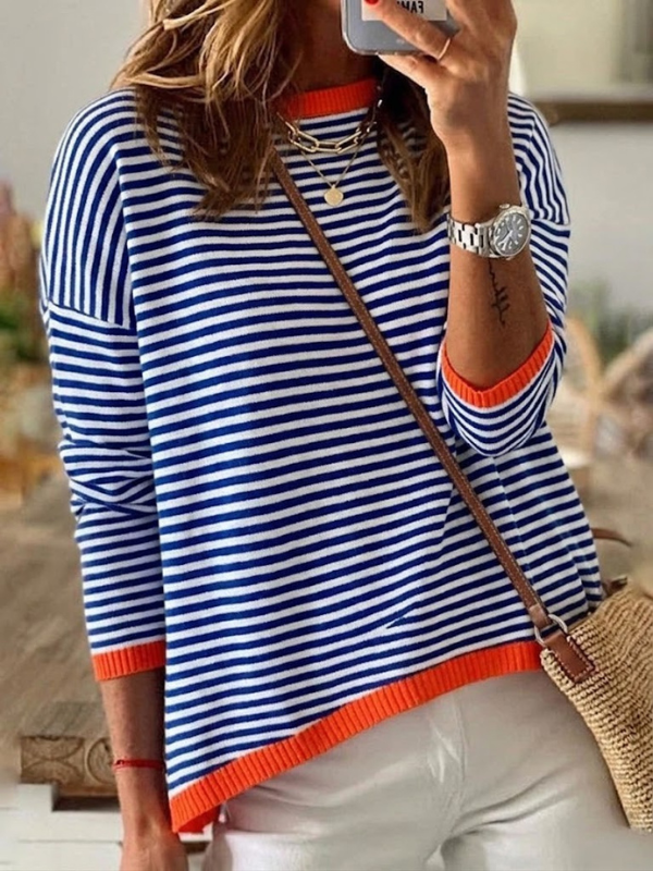 Margot | Maglia a Righe con Bordo a Contrasto