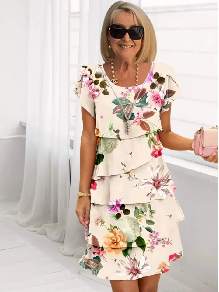 Camilla | Abito a Volant con Stampa Floreale