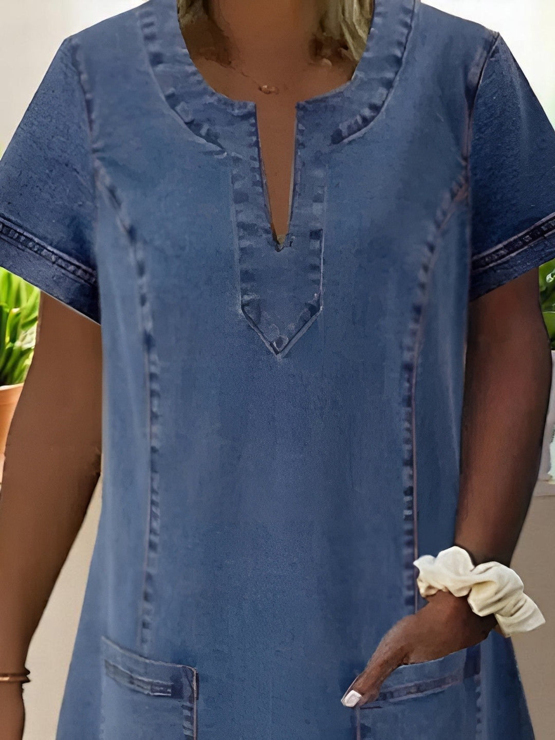 Julia | Vestito in Denim Morbido con Tasche Frontali
