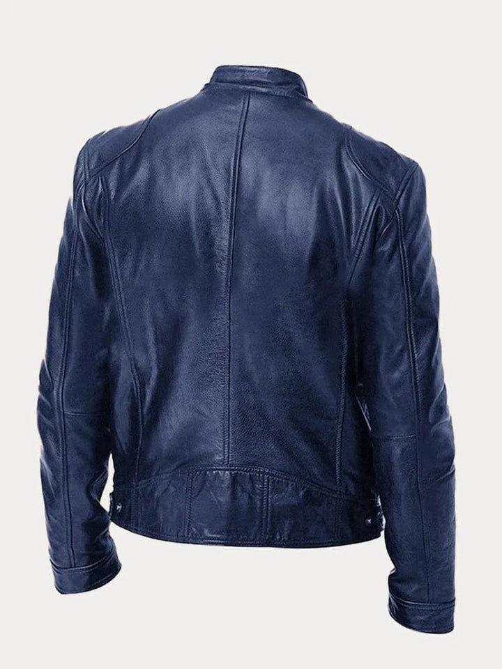 Enzo | Giacca in vera pelle nera – stile classico motociclista