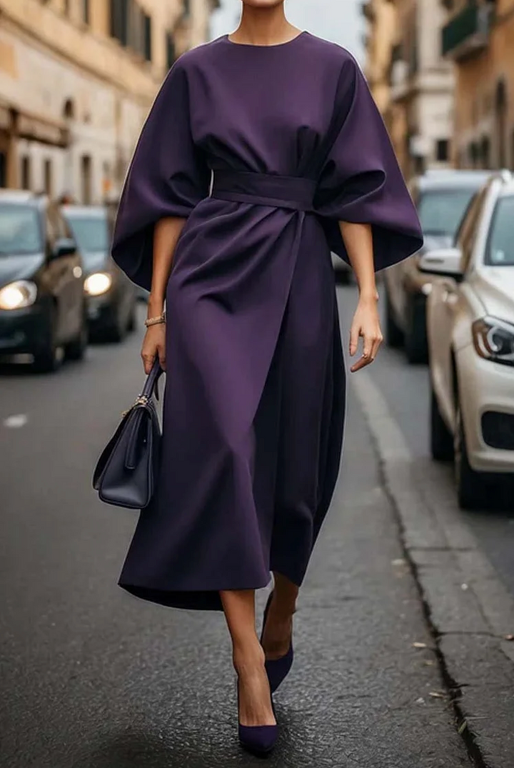 Grace | Abito Elegante con Maniche a Lanterna e Cintura