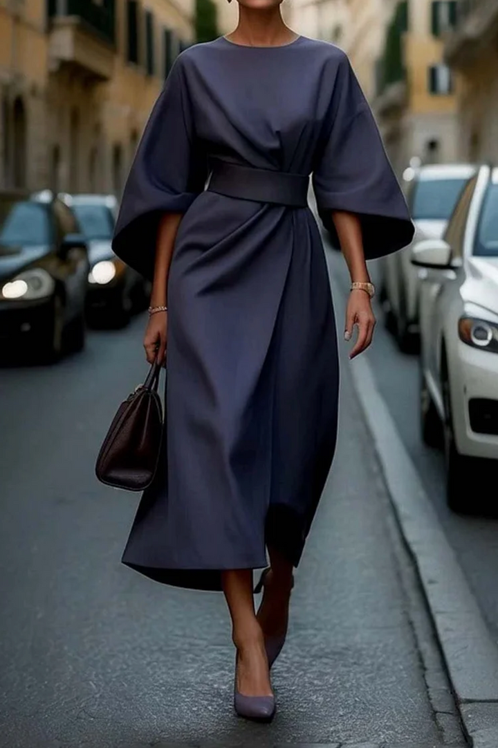 Grace | Abito Elegante con Maniche a Lanterna e Cintura