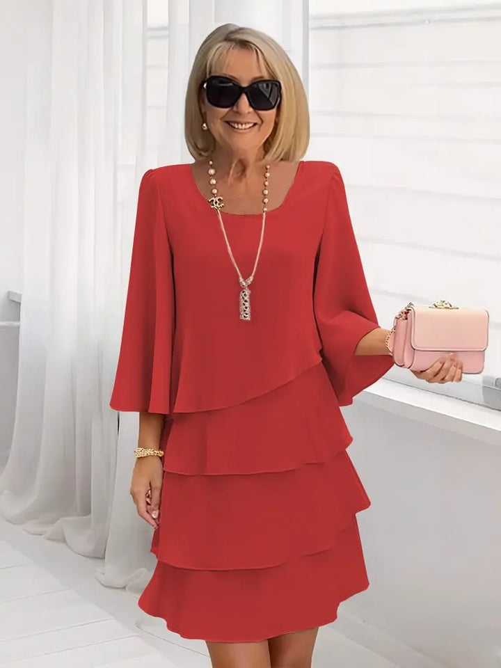 Camilla | Abito a Volant con Stampa Floreale
