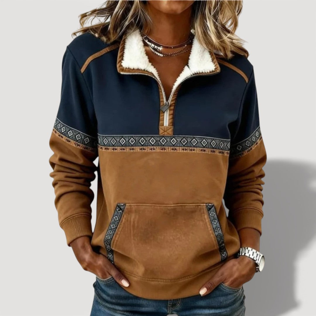 ROSA – Felpa cosy con mezza zip