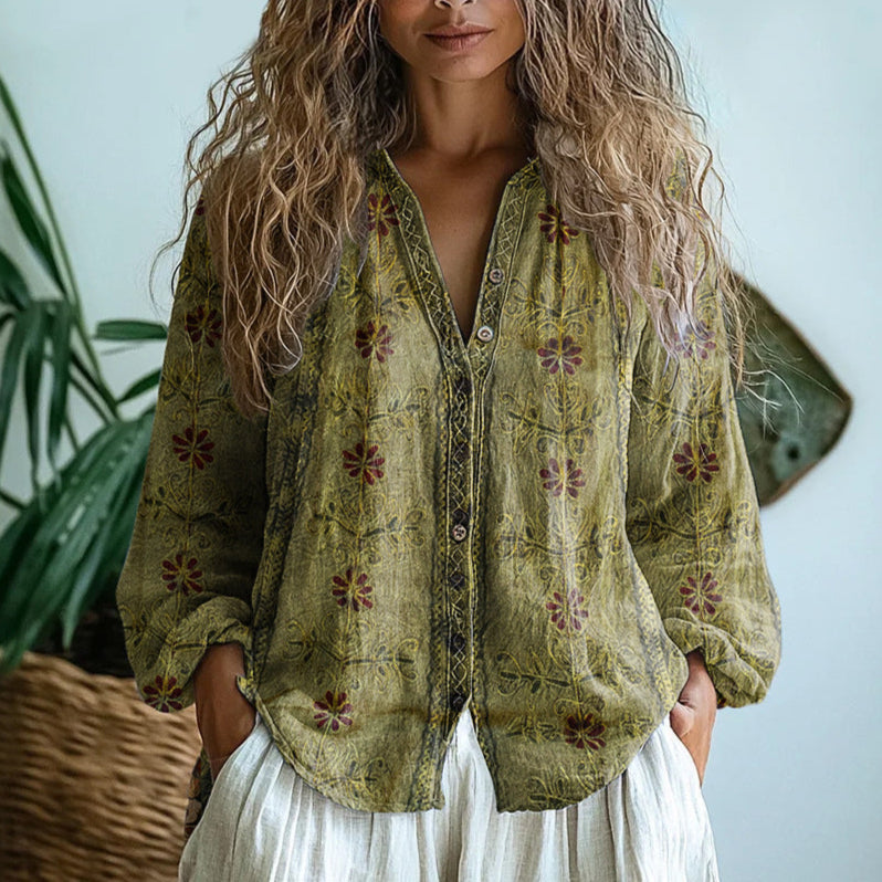 Alexandra™ | Camicetta Retrò Stampata