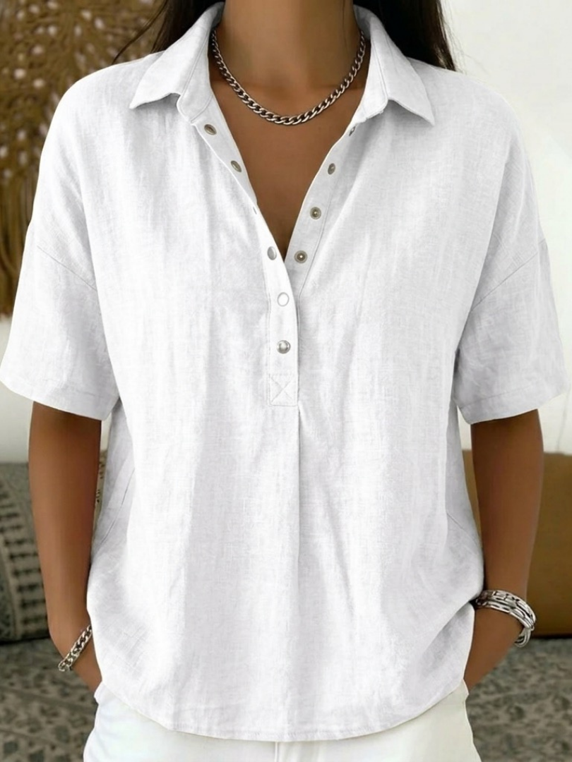 Chiara | Camicia in Cotone con Colletto e Bottoni