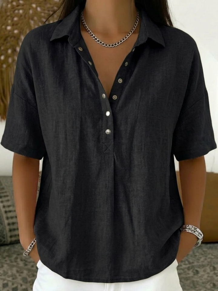 Chiara | Camicia in Cotone con Colletto e Bottoni