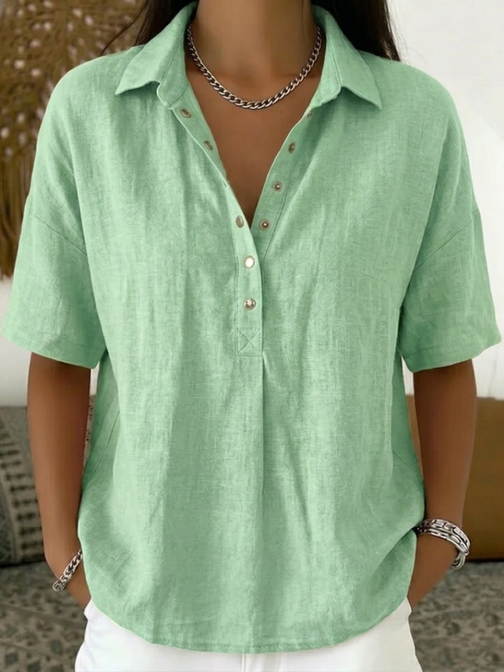 Chiara | Camicia in Cotone con Colletto e Bottoni