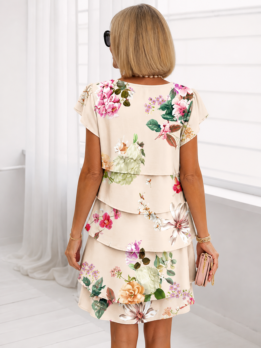 Camilla | Abito a Volant con Stampa Floreale