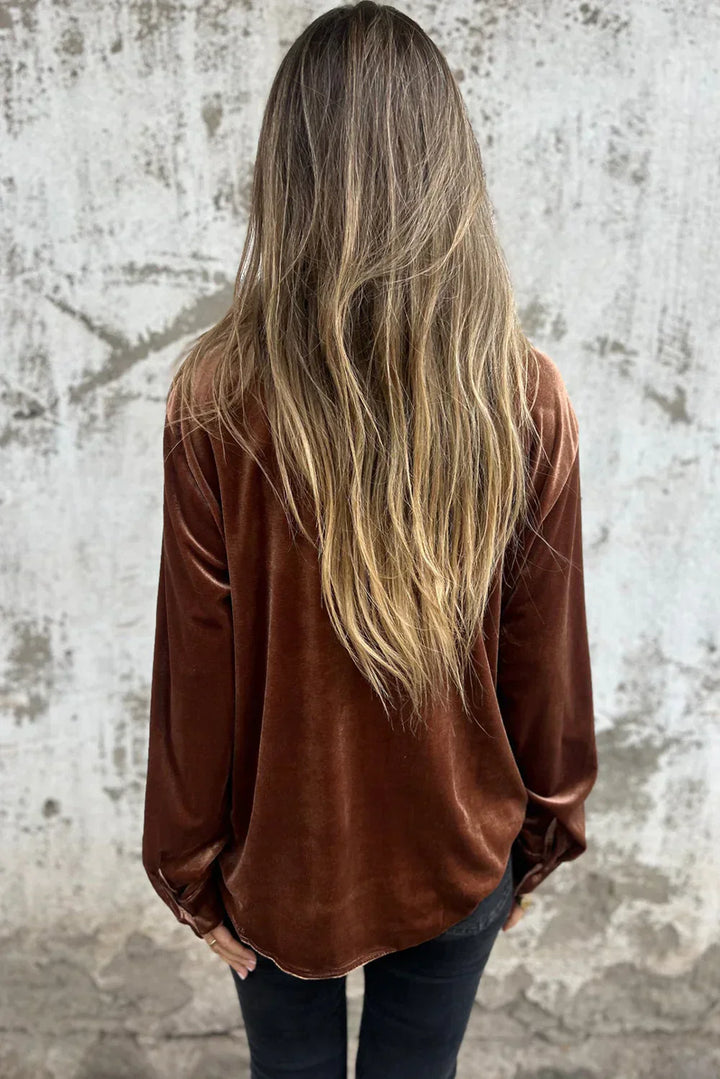 Estelle | Blusa Morbida In Velluto Elegante