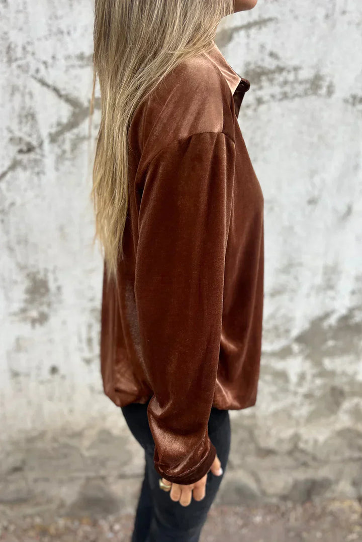 Estelle | Blusa Morbida In Velluto Elegante