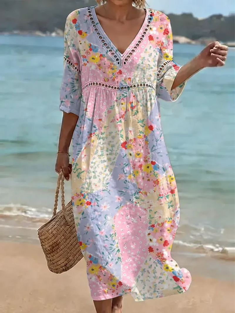 Sofia Fiorita™ | Vestito Patchwork Floreale