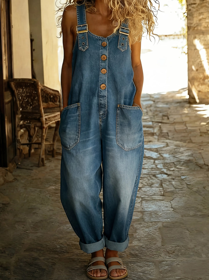 Rocio™ – Tuta in denim casual con fibbia regolabile